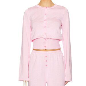 NEW SNDYS X REVOLVE Button Up Cardigan Top in Pink Long Sleeve Button Down Knit